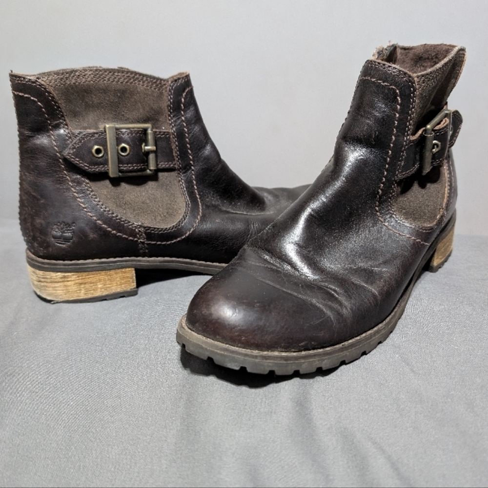 Timberland Earthkeepers Bethel Brown Leather Ankle Boots size 6